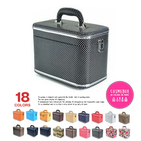 メイクボックス 大容量 鏡付き コスメボックス 化粧品 収納 ボックス かわいい 25#/ミニドットブラック 【#+x】 HANAism トラベルソムリエ