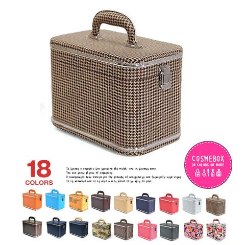 メイクボックス 大容量 鏡付き コスメボックス 化粧品 収納 ボックス かわいい 46Z/ブラウンコットン 【z】 HANAism トラベルソムリエ