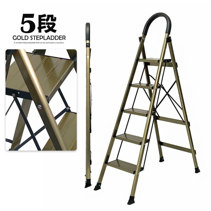 はしご 脚立 5段 耐荷重約150kg 折りたたみ アルミ 軽量 日用品 送料無料 ※北海道、沖縄県、離島を除く 【ロジ発送】 トラベルソムリエ