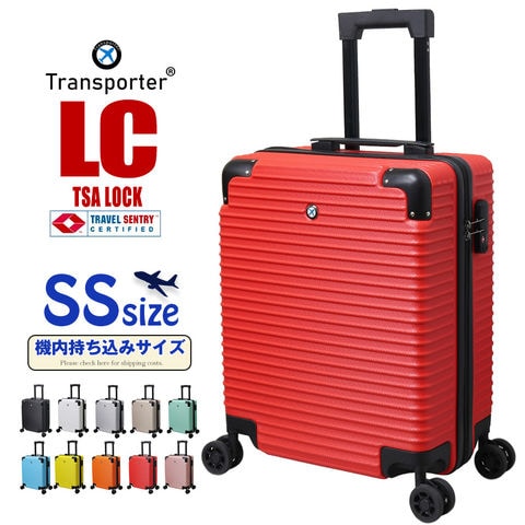 スーツケース 機内持込み SSサイズ キャリーケース キャリーバッグ TSAロック 軽量 小型 ファスナー ジッパー 海外 国内 旅行 Transporter【LC18】 6/レッド トラベルソムリエ