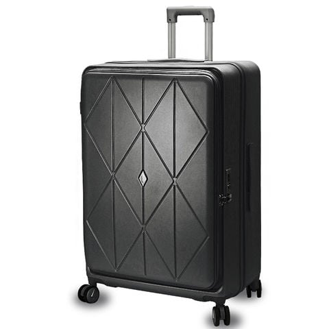 スーツケース Lサイズ フロントオープン 拡張機能 キャリーケース 28インチ 多機能 静音 軽量 旅行バッグ 大容量 【LH001-L】 ブラック トラベルソムリエ