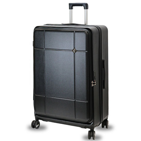 スーツケース Lサイズ フロントオープン 拡張機能 キャリーケース 28インチ 多機能 静音 軽量 旅行バッグ 大容量 【LH002-L】 ブラック トラベルソムリエ