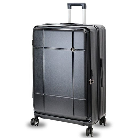 スーツケース Lサイズ フロントオープン 拡張機能 キャリーケース 28インチ 多機能 静音 軽量 旅行バッグ 大容量 【LH002-L】 ダークグレー トラベルソムリエ