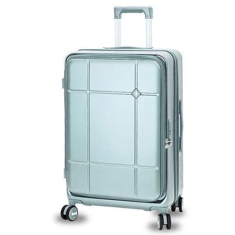 スーツケース Mサイズ フロントオープン 拡張機能 キャリーケース 24インチ 多機能 静音 軽量 旅行バッグ 大容量 【LH002-M】 ミントグリーン トラベルソムリエ