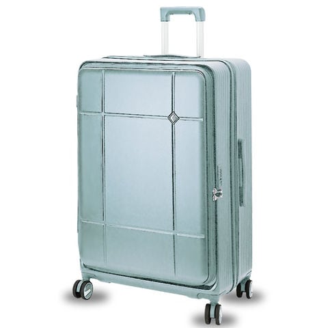 スーツケース Lサイズ フロントオープン 拡張機能 キャリーケース 28インチ 多機能 静音 軽量 旅行バッグ 大容量 【LH002-L】 ミントグリーン トラベルソムリエ
