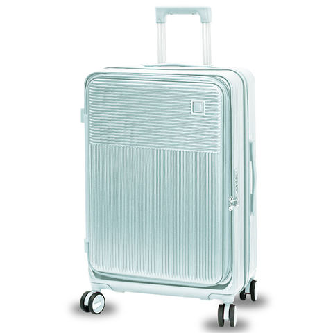 スーツケース Mサイズ フロントオープン 拡張機能 キャリーケース 24インチ 多機能 静音 軽量 旅行バッグ 大容量 【LH003-M】 ミントグリーン トラベルソムリエ