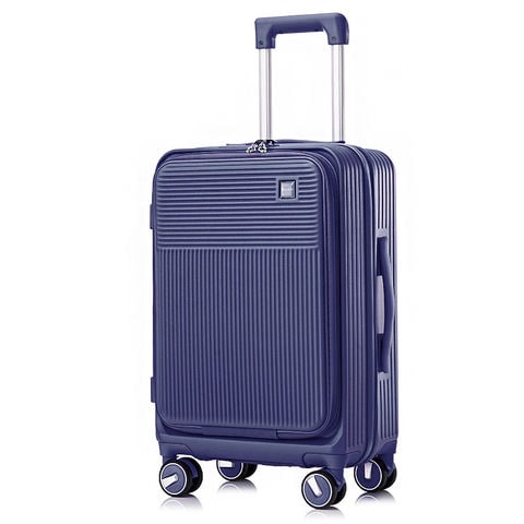 スーツケース Sサイズ フロントオープン 拡張機能 機内持ち込み キャリーケース 20インチ 多機能 静音 軽量 旅行バッグ 大容量 【LH003-S】 ダークブルー トラベルソムリエ