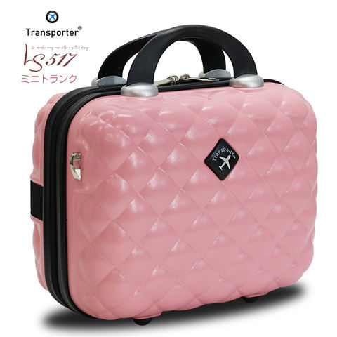 キルト風 かわいい ミニ スーツケース ミニキャリーケース ショルダーバッグ 12インチ 軽量 ハードケース 海外 国内 旅行 おしゃれ かわいい 女子旅 Transporter【ls517-12】 ピンク トラベルソムリエ