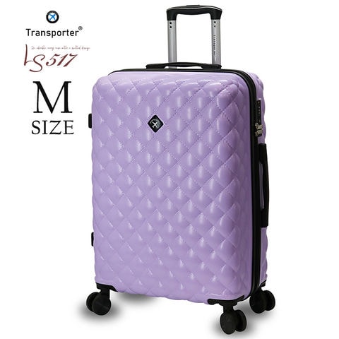 キルト風 かわいい スーツケース キャリーケース キャリーバッグ Mサイズ 軽量 TSAロック ハードケース 海外 国内 旅行 おしゃれ かわいい 中型 小型 女子旅 Transporter【ls517m】 ライトパープル トラベルソムリエ