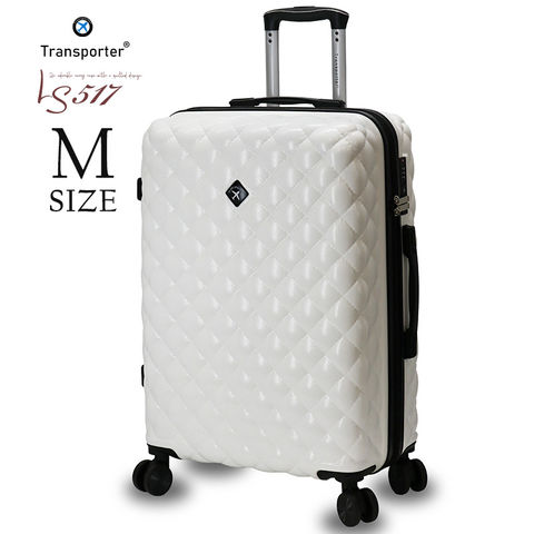 【トランスポーター】 キルト風 かわいい スーツケース キャリーケース キャリーバッグ Mサイズ 軽量 TSAロック ハードケース 海外 国内 旅行 おしゃれ かわいい 中型 小型 女子旅 Transporter【ls517m】 ホワイト トラベルソムリエ