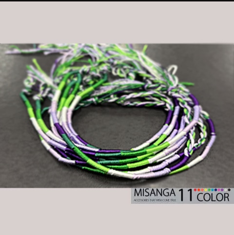 カラフル ミサンガ 足首 アンクレット アクセサリー メール便【一回のご注文100個まで送料220円】 3/グリーンアメジスト トラベルソムリエ