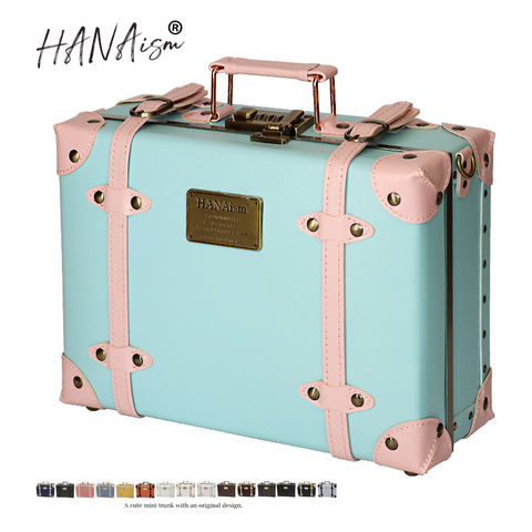 【ハナイズム】 トランク アンティーク ミニバッグ キャリーケース ダイヤルロック HANAism【NN-SQ】 16/スカイ トラベルソムリエ