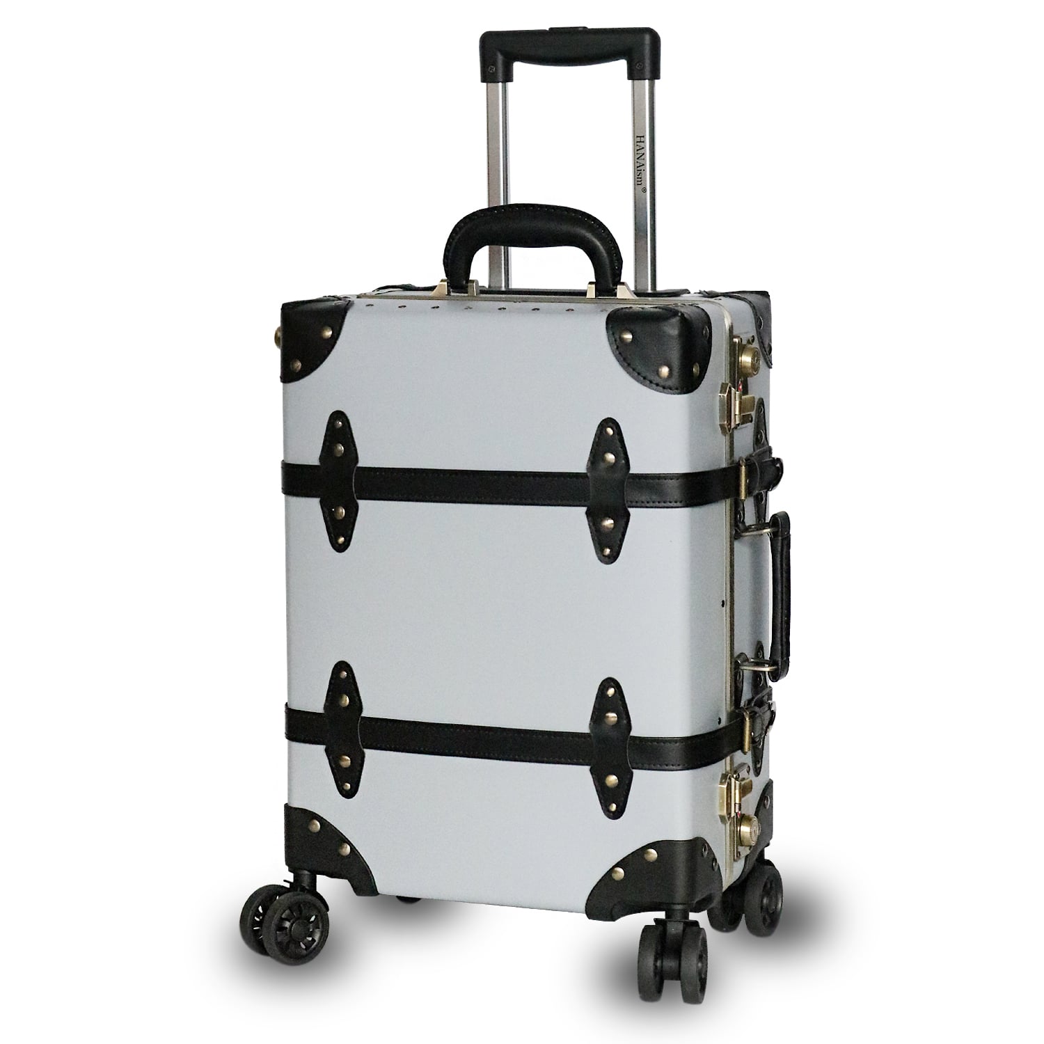 キャリーバッグ 機内持ち込み トランクケース アンティーク スーツケース Sサイズ 18インチ キャリーケース フレームタイプ 小型 アルミフレーム TSAロック かわいい オシャレ HANAism 【ST】 15/グレー トラベルソムリエ t-s1