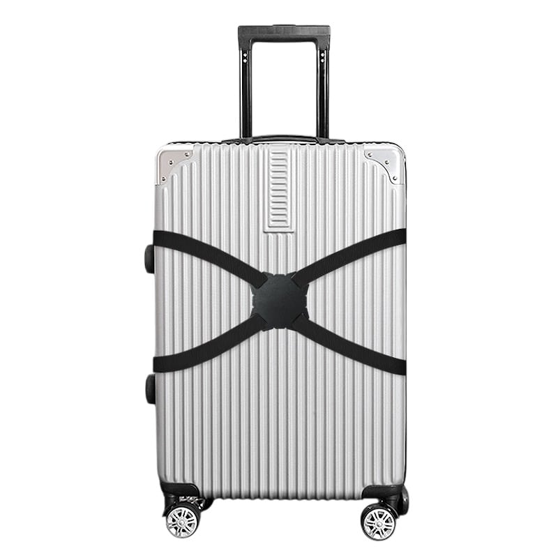 スーツケースベルト キャリーバッグベルト X型 かんたん カラフル おしゃれ メール便送料無料 荷物固定 手荷物ホルダー 簡単取り付け サブバッグ 落下防止 盗難防止 防犯対策 荷崩れ防止 旅行用品 海外旅行 トラベルグッズ【suitcasebelt01】ブラック