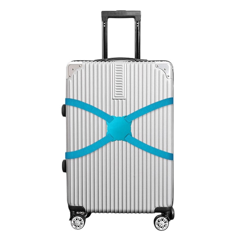 スーツケースベルト キャリーバッグベルト X型 かんたん カラフル おしゃれ メール便送料無料 荷物固定 手荷物ホルダー 簡単取り付け サブバッグ 落下防止 盗難防止 防犯対策 荷崩れ防止 旅行用品 海外旅行 トラベルグッズ【suitcasebelt01】ブルー