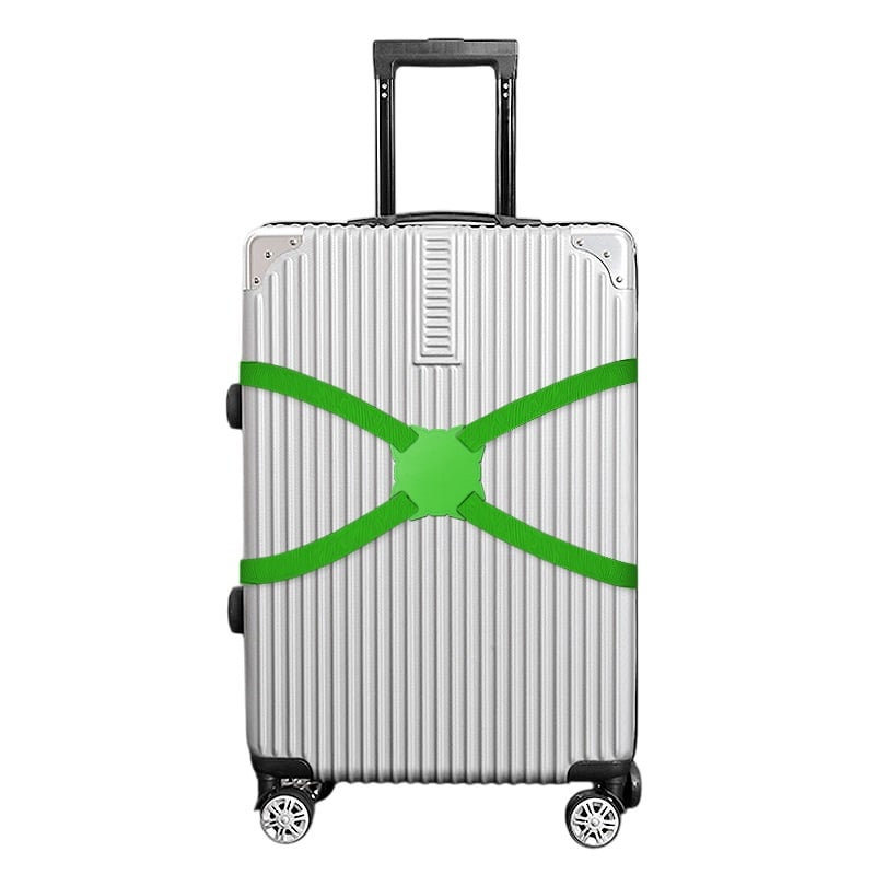 スーツケースベルト キャリーバッグベルト X型 かんたん カラフル おしゃれ メール便送料無料 荷物固定 手荷物ホルダー 簡単取り付け サブバッグ 落下防止 盗難防止 防犯対策 荷崩れ防止 旅行用品 海外旅行 トラベルグッズ【suitcasebelt01】グリーン