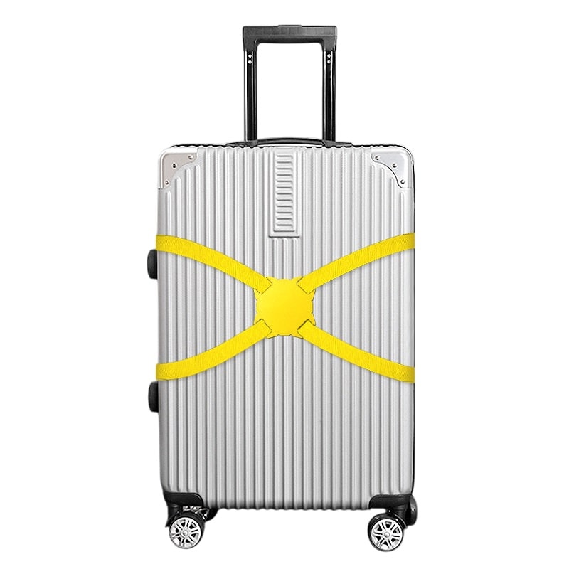 スーツケースベルト キャリーバッグベルト X型 かんたん カラフル おしゃれ メール便送料無料 荷物固定 手荷物ホルダー 簡単取り付け サブバッグ 落下防止 盗難防止 防犯対策 荷崩れ防止 旅行用品 海外旅行 トラベルグッズ【suitcasebelt01】イエロー