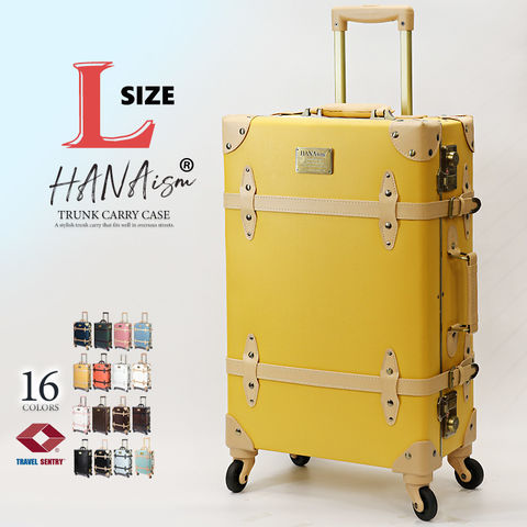 【ハナイズム】 スーツケース Lサイズ キャリーケース キャリーバッグ TSAロック 軽量 大型 トランク 海外 国内 旅行 かわいい 女子旅 HANAism【NN】 5/イエロー トラベルソムリエ