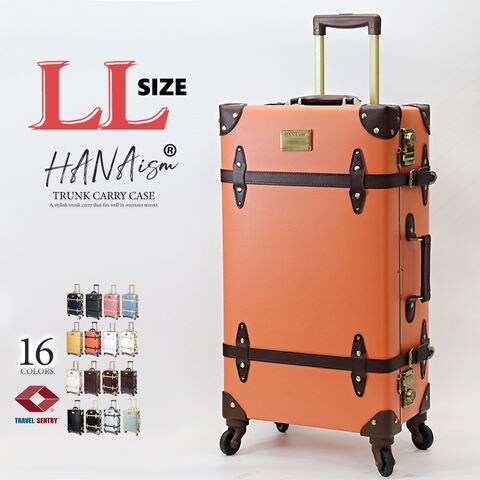 【ハナイズム】 スーツケース LLサイズ キャリーケース キャリーバッグ TSAロック 軽量 大型 トランク 海外 国内 旅行 かわいい 女子旅 HANAism【NN】 6/オレンジ トラベルソムリエ