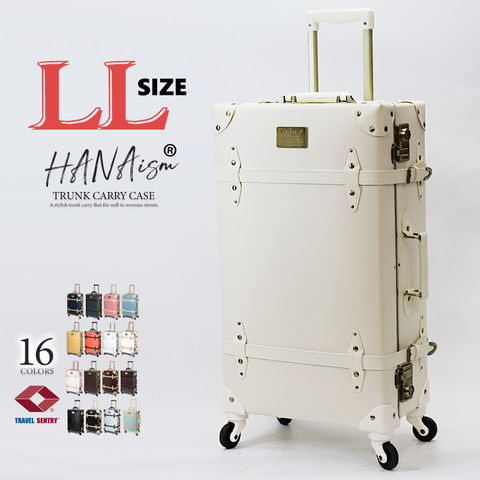 【ハナイズム】 スーツケース LLサイズ キャリーケース キャリーバッグ TSAロック 軽量 大型 トランク 海外 国内 旅行 かわいい 女子旅 HANAism【NN】 7/ホワイト トラベルソムリエ
