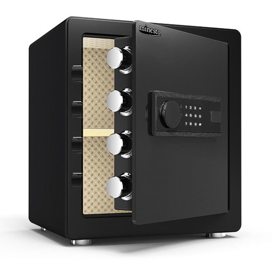 金庫 約43L テンキー式 振動警報 アラーム付き 専用鍵2本 壁付け対応 日用品 オフィス用品 送料無料 ※北海道、沖縄県、離島を除く 【ロジ発送】 ブラック トラベルソムリエ