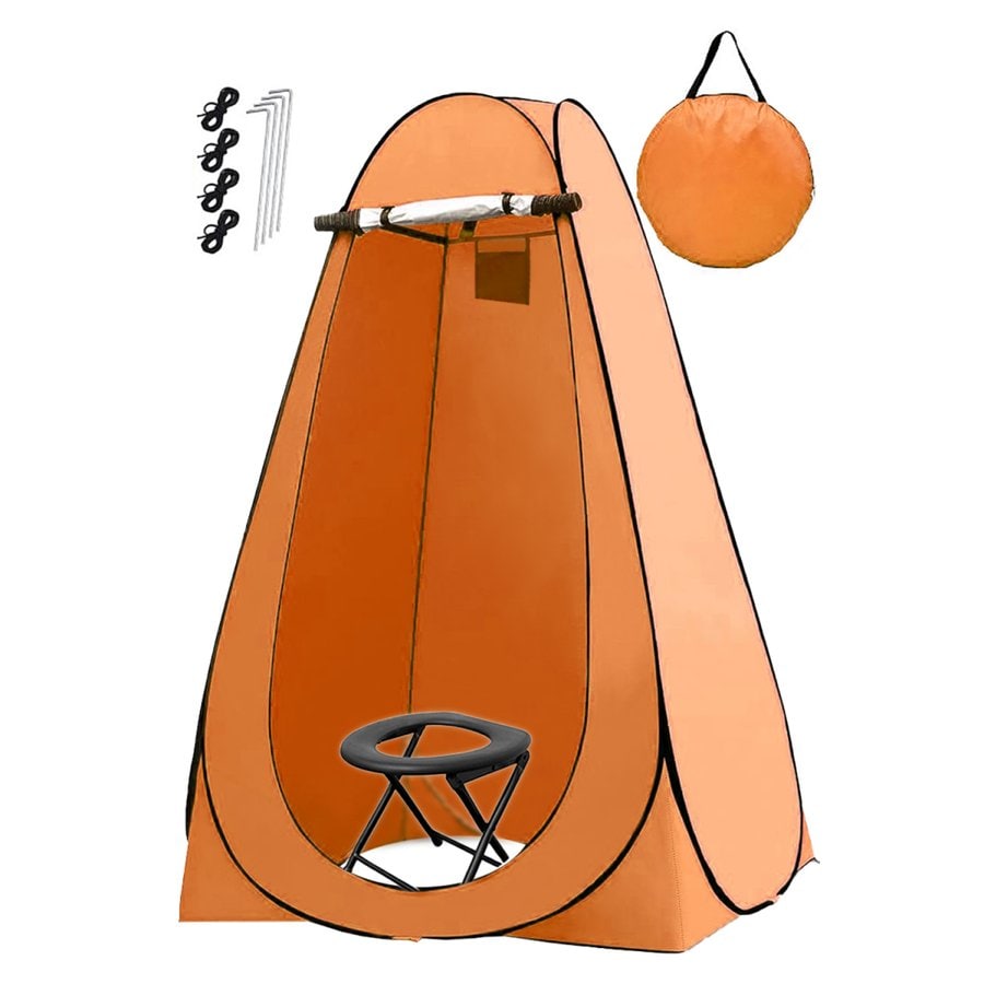 アウトドア ワンタッチテント 着替え 簡易トイレ 送料無料 ※北海道、沖縄県、離島を除く 【ロジ発送】オレンジ トラベルソムリエ
