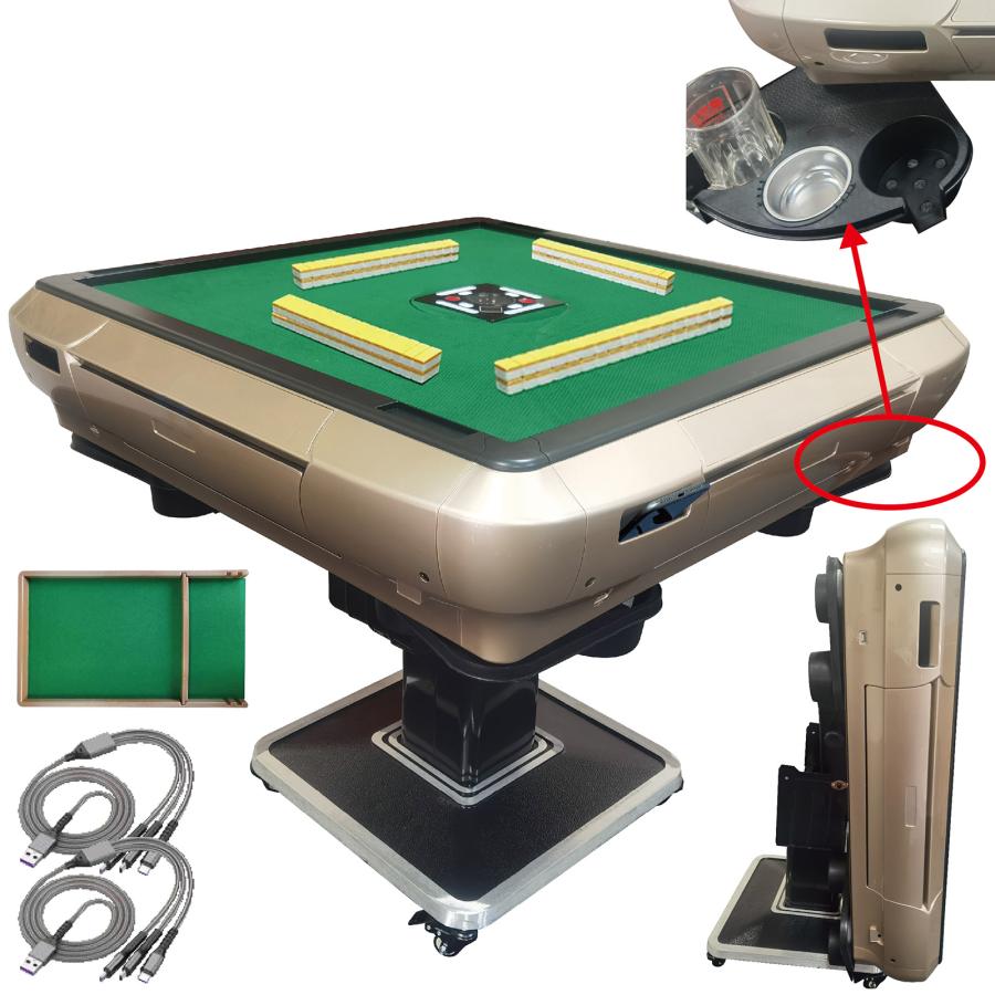 全自動麻雀卓 折りたたみ 静音 家庭用 麻雀卓 全自動卓 スポーツ用具 送料無料 ※北海道、沖縄県、離島を除く【ロジ発送】ゴールド(33mm) トラベルソムリエ