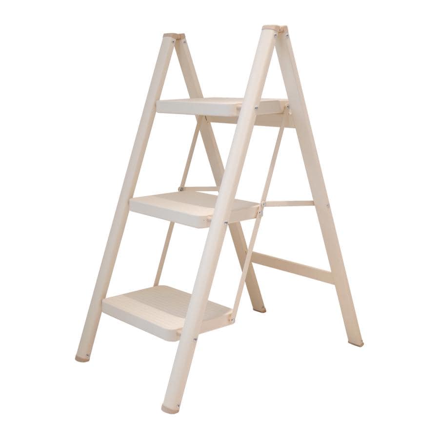 脚立 折りたたみ 3段 シンプル 踏台 業務用 送料無料 ※北海道、沖縄県、離島を除く 【ロジ発送】クリームイエロー トラベルソムリエ