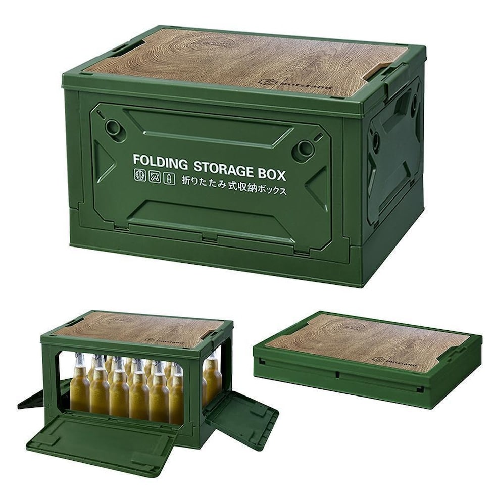 アウトドア 収納ボックス タイヤ付 折りたたみボックス 収納ケース 送料無料 ※北海道、沖縄県、離島を除く 【ロジ発送】カーキ トラベルソムリエ