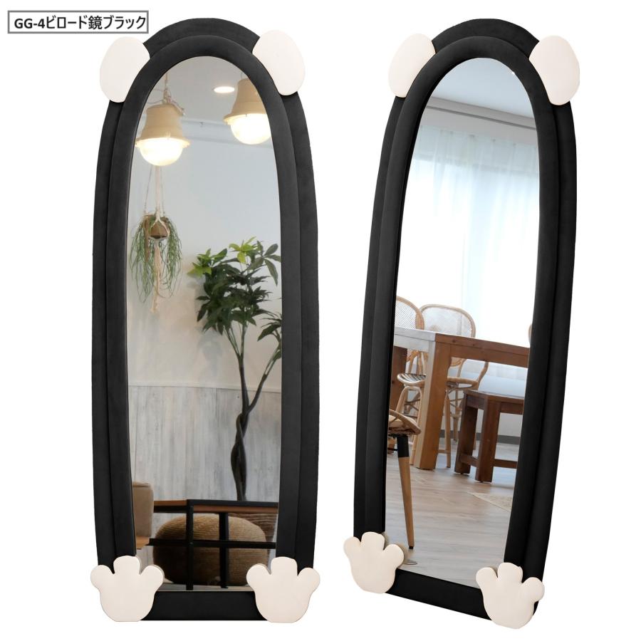 立てかけミラー 特別デザイン 韓国  立ち鏡 姿見 全身鏡風 かわいい 姫系 大型 約160cmx60cm 壁掛け ビロードフレーム 店舗 家具 オフィス 送料無料 ※北海道、沖縄県、離島を除く 【ロジ発送】GG-4ビロード鏡黒 トラベルソムリエ