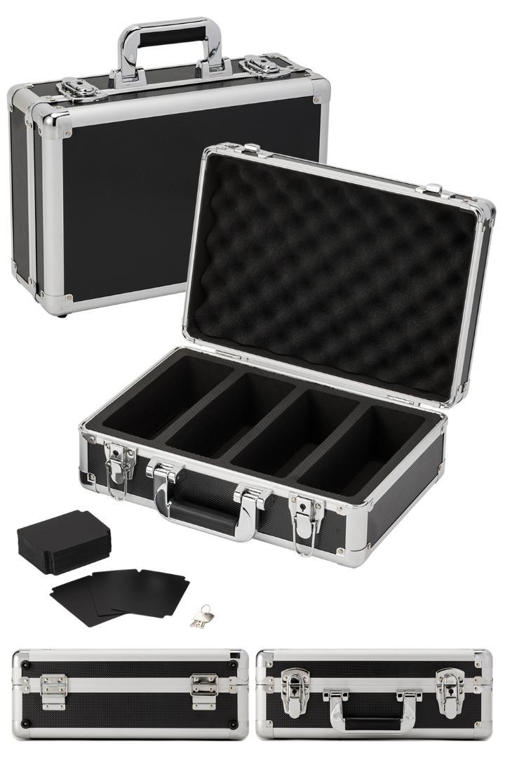 トレーディングカード ケース カードケース トレカ専用ケース 鍵付き 最大2800枚 セパレーター40枚付属 玩具 送料無料 ※北海道、沖縄県、離島を除く 【ロジ発送】 ブラック トラベルソムリエ