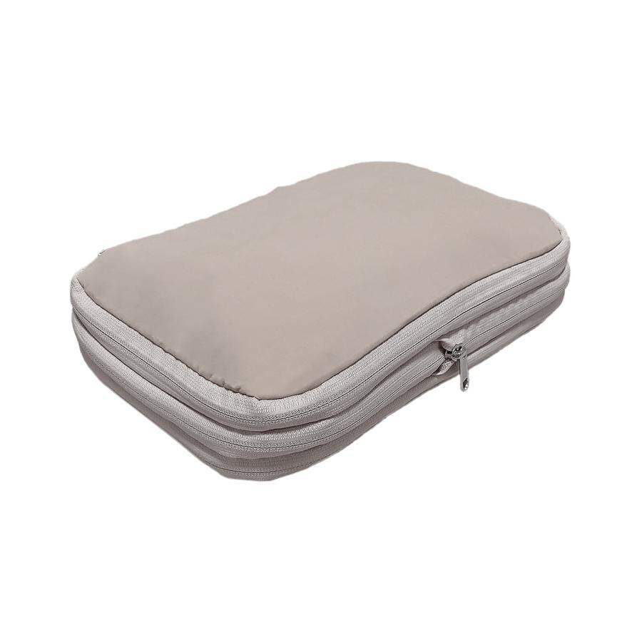 トラベルポーチ Sサイズ 旅行用品 圧縮 圧縮バッグ 圧縮袋 衣類 旅行用 トラベル 旅行 ポーチ 日用品 送料無料 ※北海道、沖縄県、離島を除く 【ロジ発送】 ベージュ トラベルソムリエ