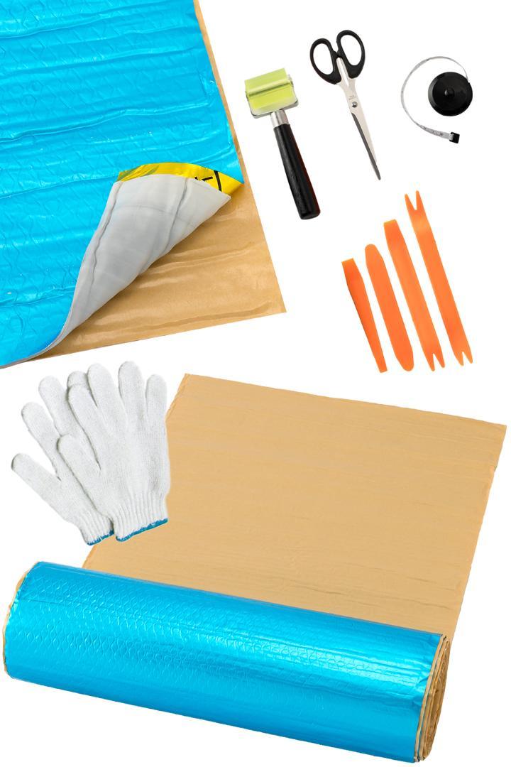 デッドニング デッドニングシート 吸音 耐熱性 耐寒性 デッドニング制振シート 施工キット【国際認証品】 補修   【1ロール】 送料無料 ※北海道、沖縄県、離島を除く 【ロジ発送】ライトブルー トラベルソムリエ