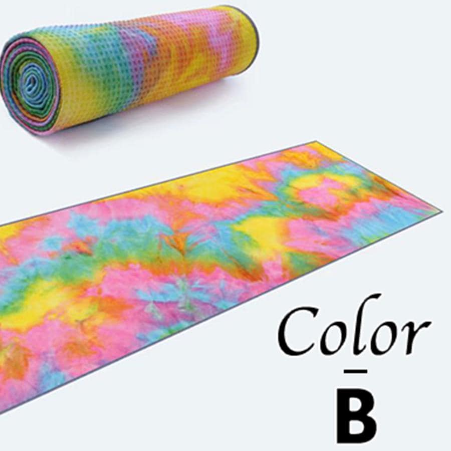 ヨガタオル 収納ケース付き タイダイ 滑り止め 洗える 約98cm ヨガ おしゃれ 速乾 吸収 大判 体操 送料無料 ※北海道、沖縄県、離島を除く 【ロジ発送】B トラベルソムリエ