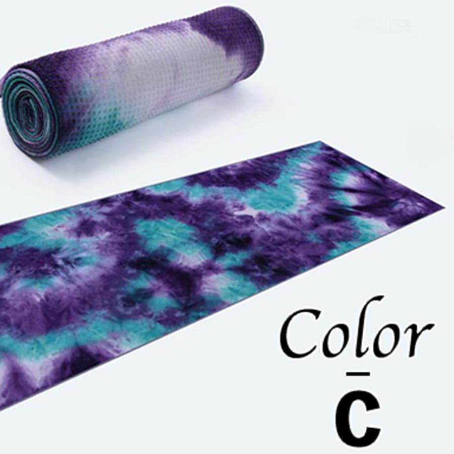 ヨガタオル 収納ケース付き タイダイ 滑り止め 洗える 約98cm ヨガ おしゃれ 速乾 吸収 大判 体操 送料無料 ※北海道、沖縄県、離島を除く 【ロジ発送】C トラベルソムリエ