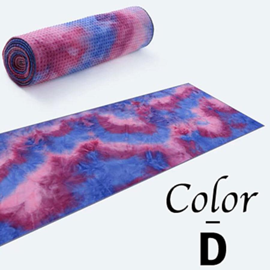 ヨガタオル 収納ケース付き タイダイ 滑り止め 洗える 約98cm ヨガ おしゃれ 速乾 吸収 大判 体操 送料無料 ※北海道、沖縄県、離島を除く 【ロジ発送】D トラベルソムリエ