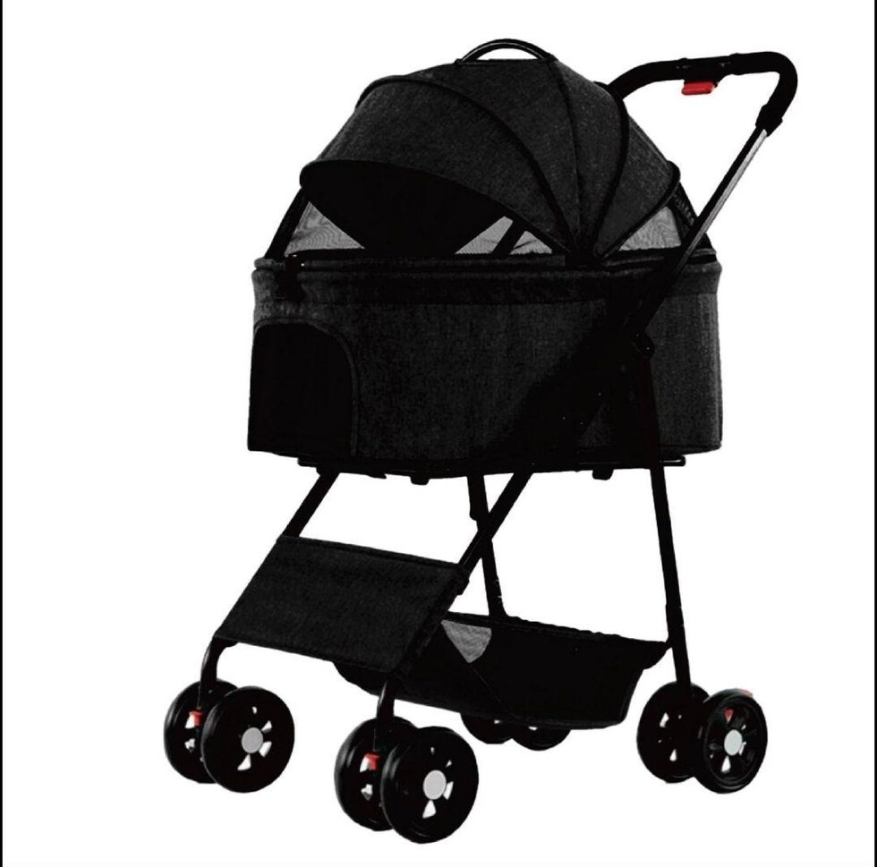 ペット用カート ブラック ペットバギー 折りたたみキャリー 小型犬 中型犬 分離型 折りたたみ式 組み立て簡単 送料無料 ※北海道、沖縄県、離島を除く 【ロジ発送】グレー トラベルソムリエ w-pet2