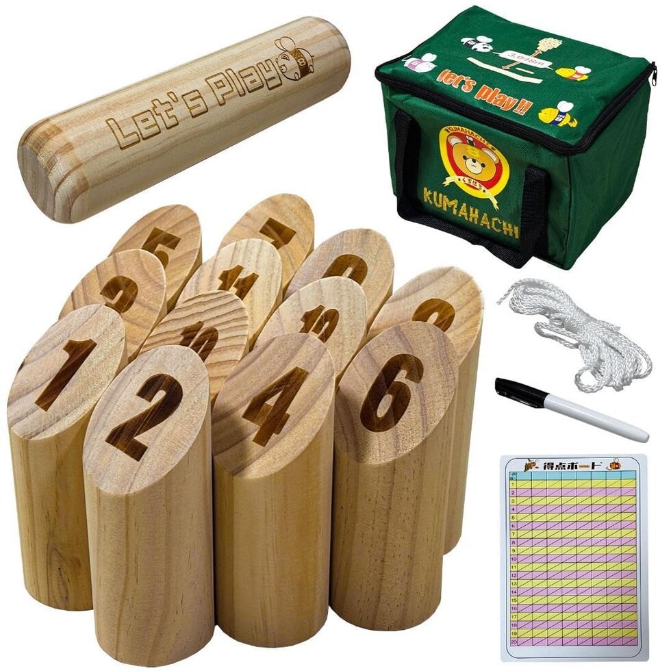 子供玩具 モルックセット KUMAHACHI モルック 日本正規品 標準サイズ レジャー アウトドア ゲーム 外遊び 送料無料 ※北海道、沖縄県、離島を除く 【ロジ発送】 トラベルソムリエ w-gan3