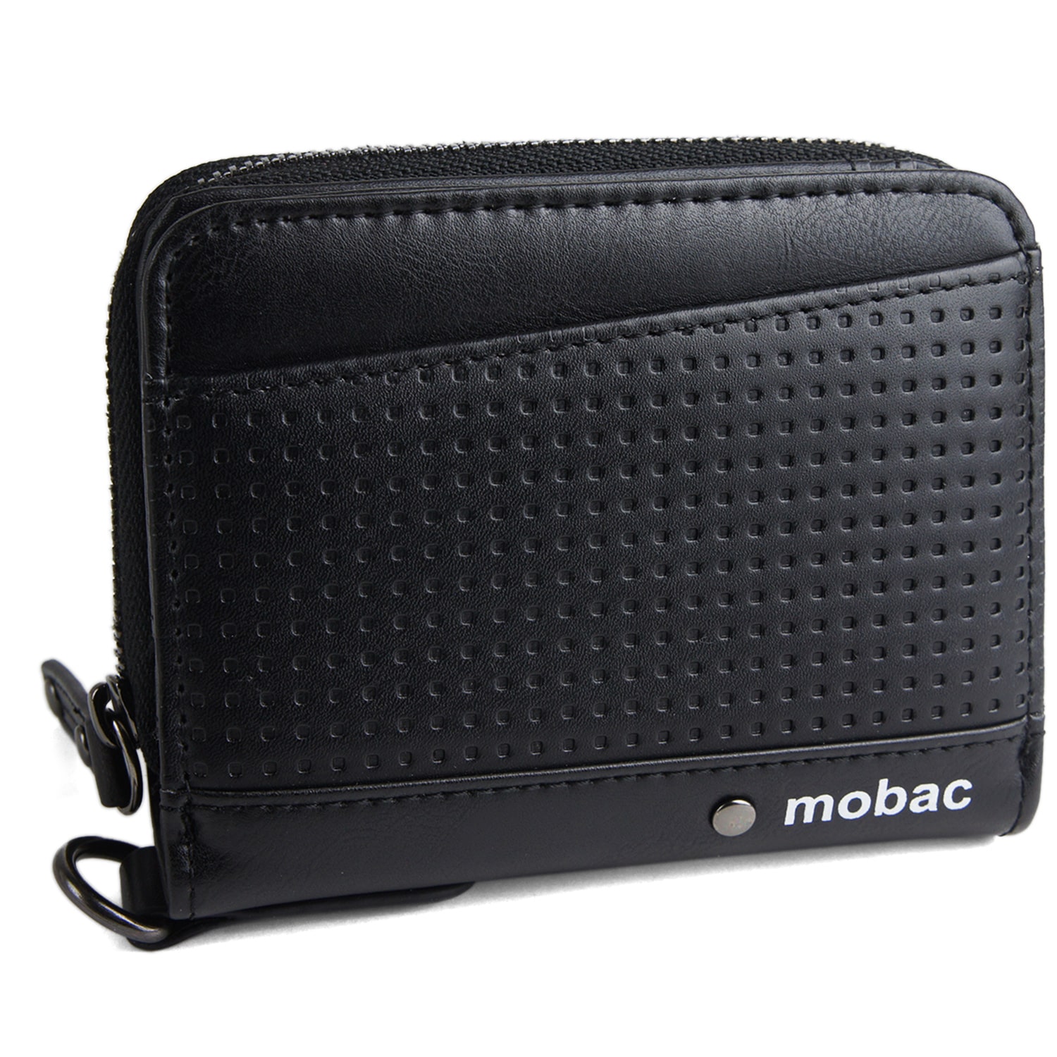 【mobac／モバック】 二つ折り財布 ラウンドファスナー メッシュエンボス ツートンカラー バイカラー ジッパー ジャバラ 大容量 メンズ レディース 財布