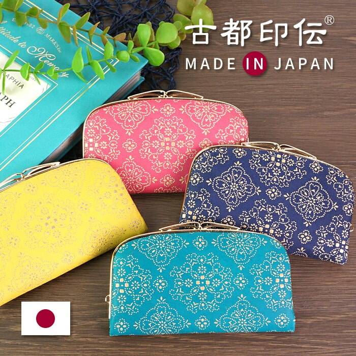 財布 レディース がま口 小銭入れ がま口財布 ミニウォレット 小さい財布 本革 日本製 国産 革財布 鹿革 エレガント 上品 フォーマル レース柄 レースフラワー 古都印伝 サイフ 母の日 プレゼント クリスマス