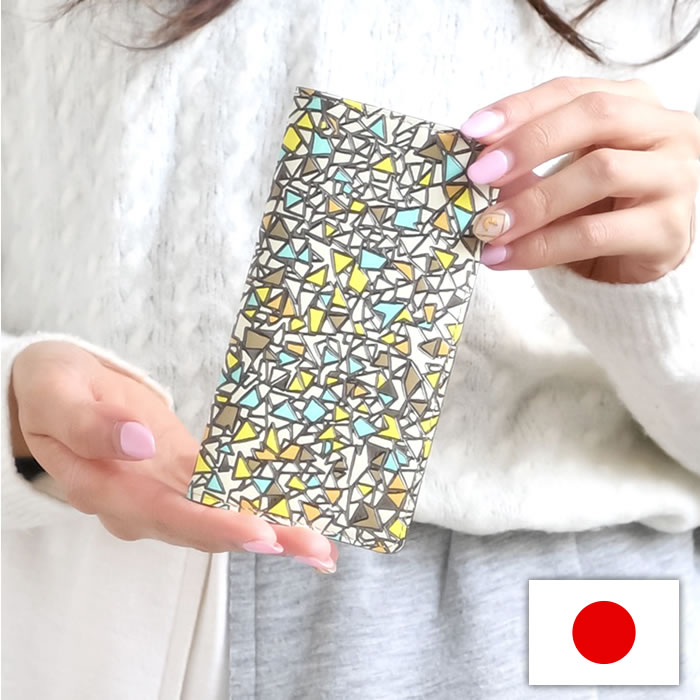 名刺入れ カードケース ビジネス レディース 婦人 上品 本革 文庫革 日本製 国産 手染め 手描き かわいい トリアングル 友禅文庫 母の日 プレゼント クリスマス