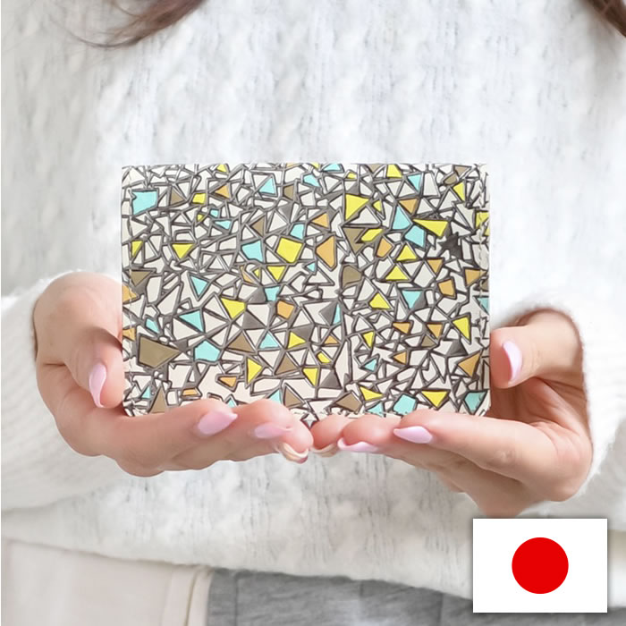名刺入れ カードケース ビジネス レディース 婦人 上品 本革 文庫革 日本製 国産 手染め 手描き かわいい トリアングル 友禅文庫 母の日 プレゼント クリスマス