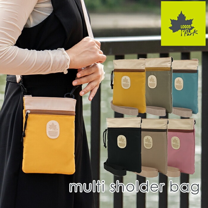 マルチショルダー ショルダーバッグ スマホポーチ スマホポシェット バイカラー ワッペン LOGOSPark ロゴスパーク プレゼント ギフト ラッピング
