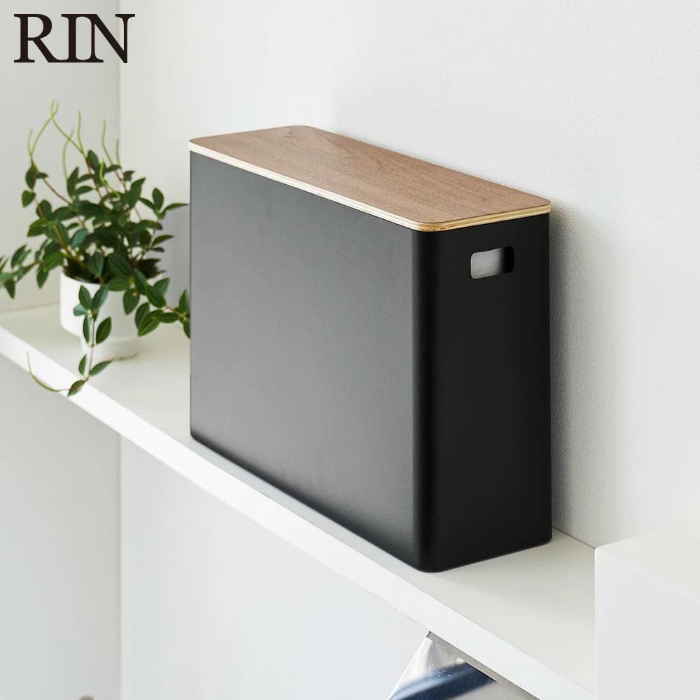 蓋付きトイレ用品収納 リン 山崎実業 RIN ブラウン ナチュラル 1320 1321 収納ボックス 収納ケース トイレットペーパーホルダートイレ トイレットペーパー 収納 サニタリー サニタリー収納 ふた付き スリム 省スペース おしゃれ シンプル 公式 yamazaki リンシリーズ[MM1]