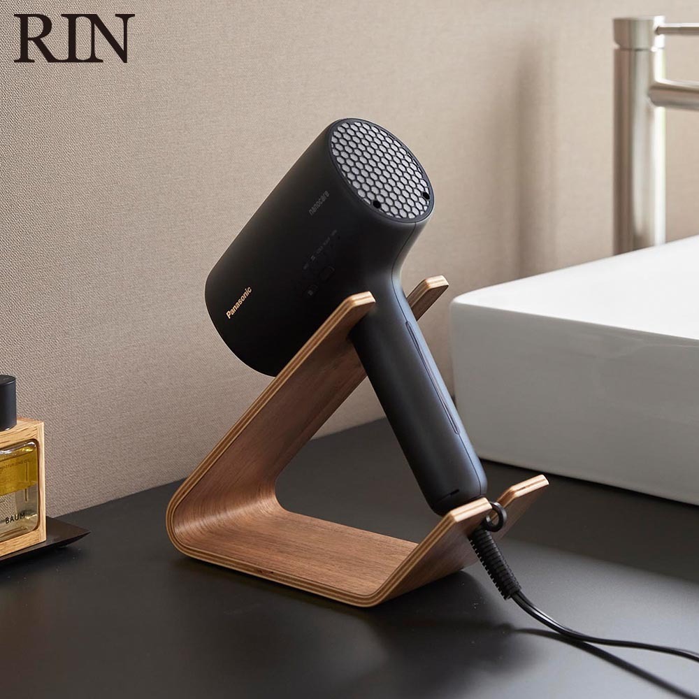 ドライヤー&ヘアーアイロンスタンド リン 山崎実業 RIN ブラウン ナチュラル 1332 1333 ドライヤースタンド ドライヤーホルダー ハンズフリー ドライヤー置き ドライヤー収納 ヘアアイロン ドライヤー おしゃれ シンプル 公式 yamazaki リンシリーズ[MM1]