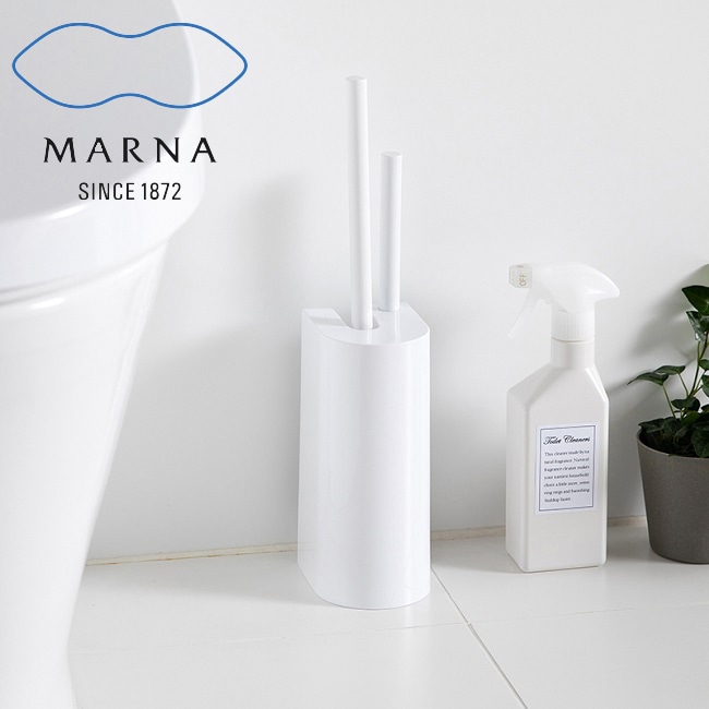 マーナ MARNA 2in1 SLIMトイレブラシ セット おしゃれ スタンド トイレ掃除 便器 2本のブラシ W585