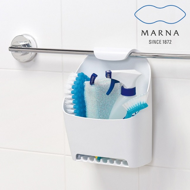 マーナ MARNA タオルバーバスケット バスラック シャワーラック ラック お風呂収納 小物入れ タオル 水切り 衛生 オシャレ B680W