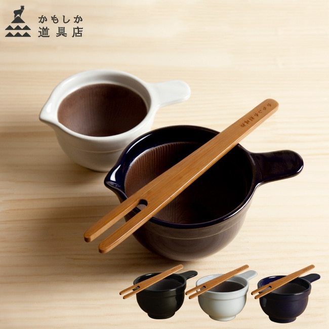 かもしか道具店 なっとうバチ なっとうのまぜ棒 2点セット 選べる3色 納豆 なっとう なっとう鉢 納豆鉢 まぜる セット