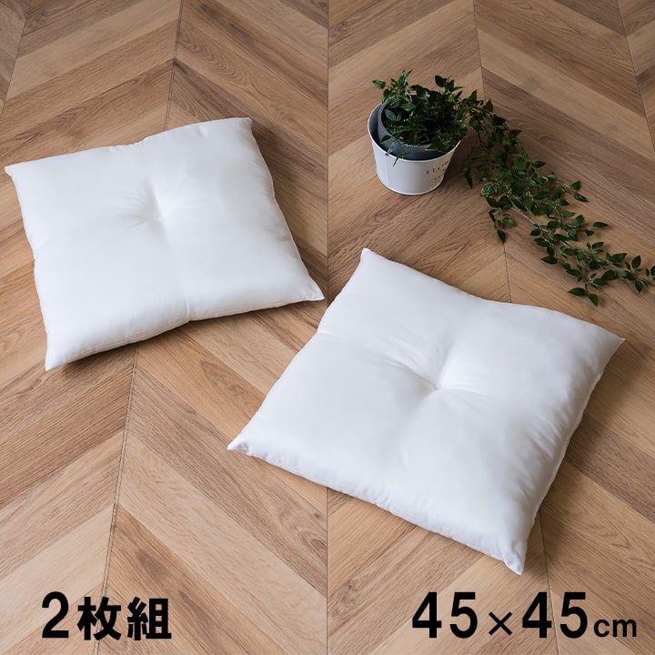 ヌードクッション シート 2個組 約45×45cm 日本製 洗える クッション 座布団 ヌードクッションシート シートクッション 椅子クッション フロアクッション シンプル 無地 【代引不可】