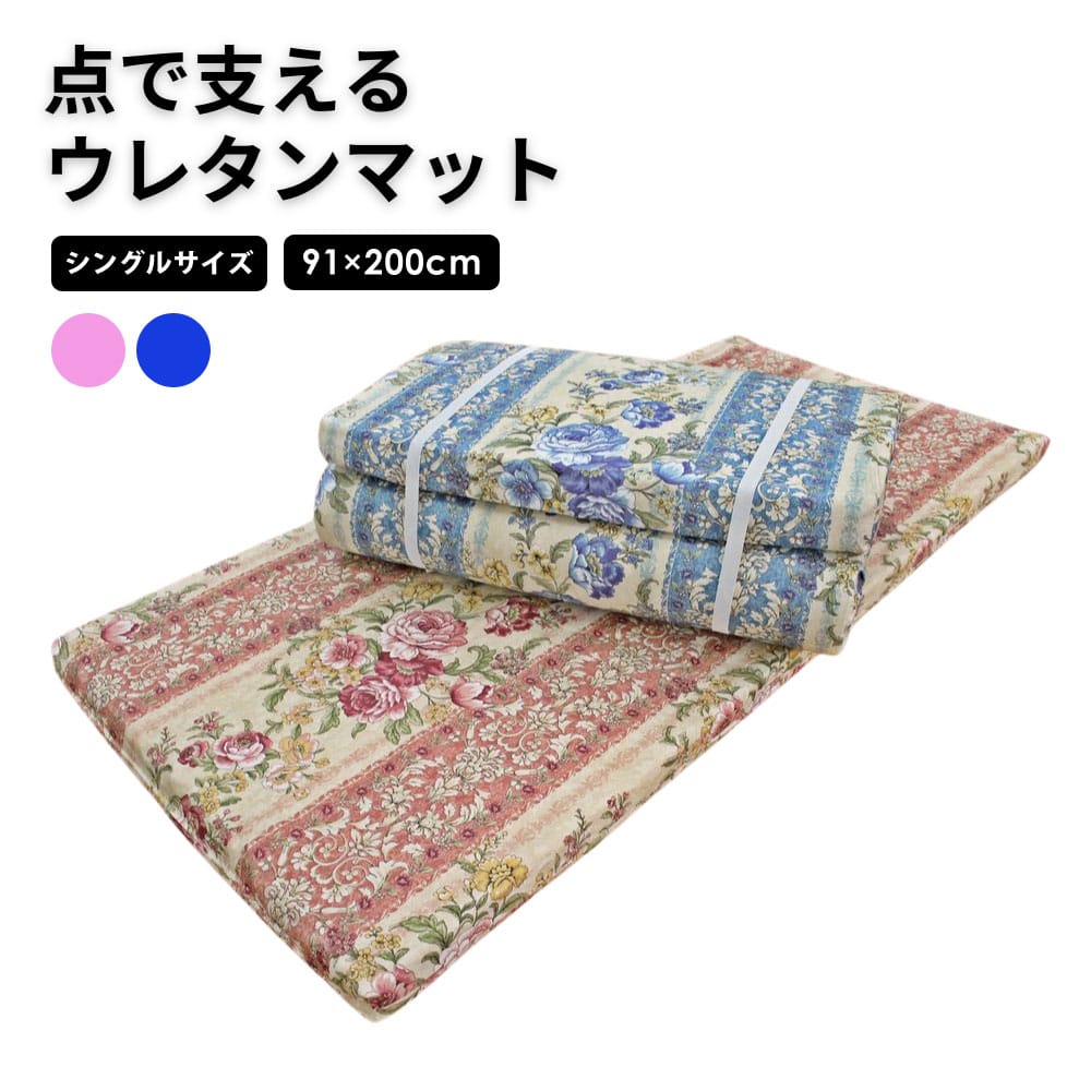 点で支える プロファイルウレタンマット 薄型マット マットレス 敷布団 プロファイル加工 凹凸 点で支える 体圧分散 三つ折り LUNAIRE 2882-promat-b[ブルー]